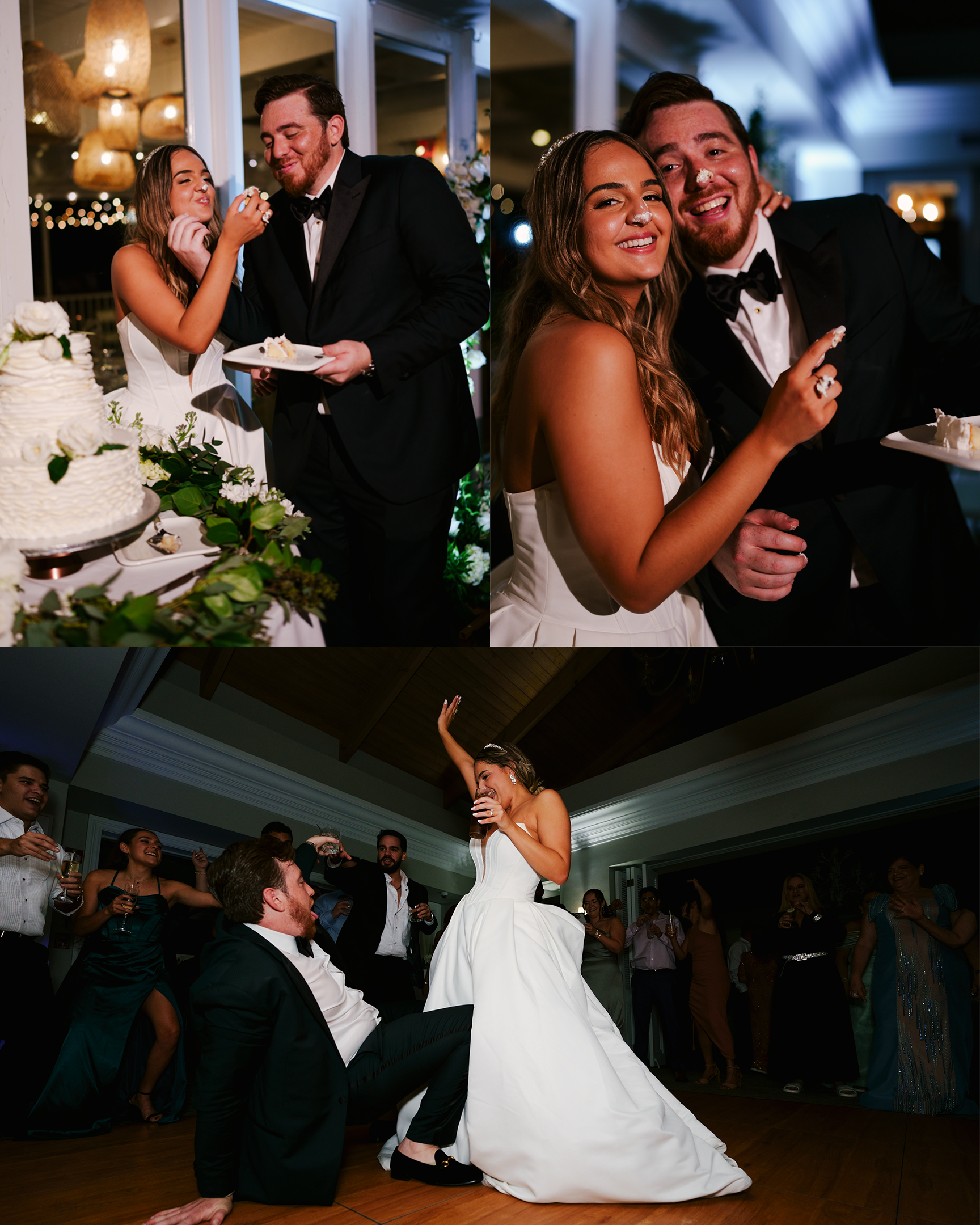 Bride and Groom Cutting the Cake